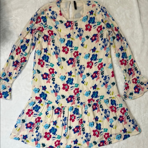 Pepe Jeans floral Ruffled Bishop Sleeve Dress size M - Picture 1 of 14